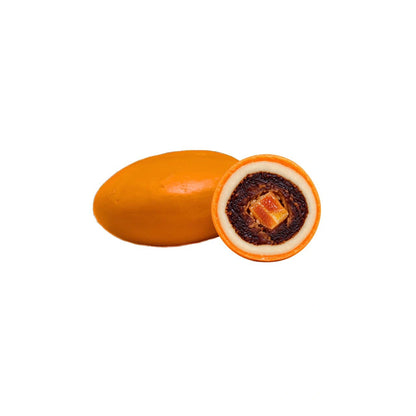 Dattel mit Orangenschokolade & Orangenscheibe
